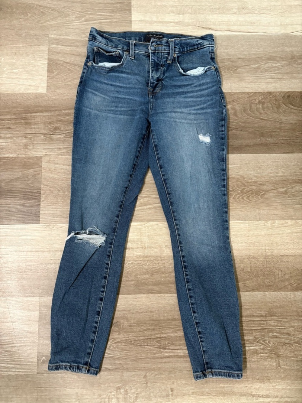 Lucky Brand Women's Distressed Mid Wash Blue Jeans